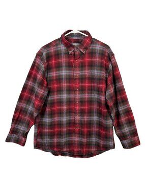 Pendleton Mason Men's Red Plaid Button-Up Long Sleeve Shirt Size L GUC